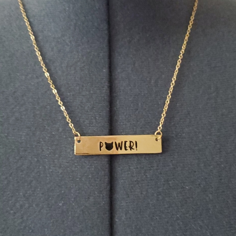 Pu$$y Power Feminist Gold Bar Necklace